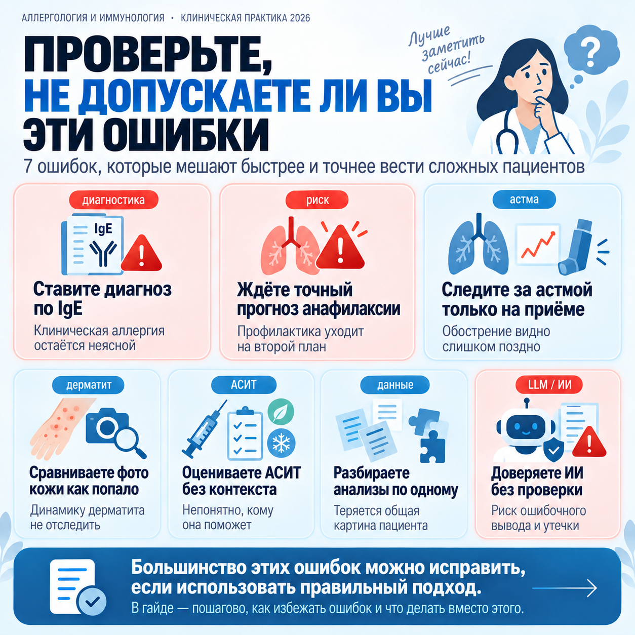 Ошибки и проверки по теме «ИИ в аллергологии и иммунологии»