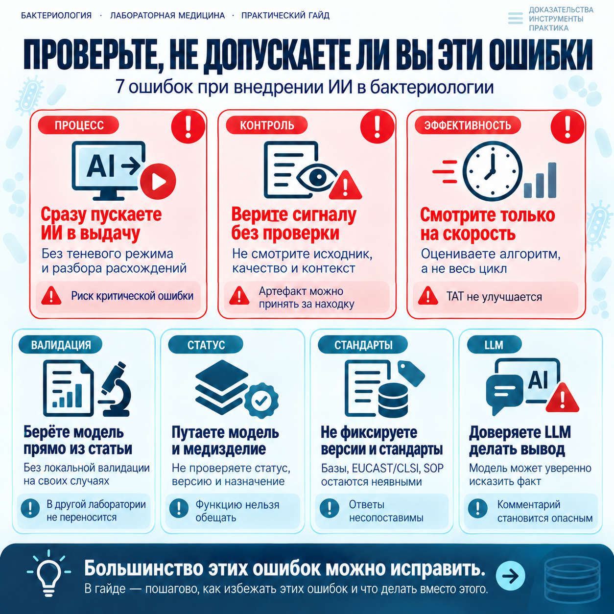 Ошибки и проверки по теме «ИИ в бактериологии»