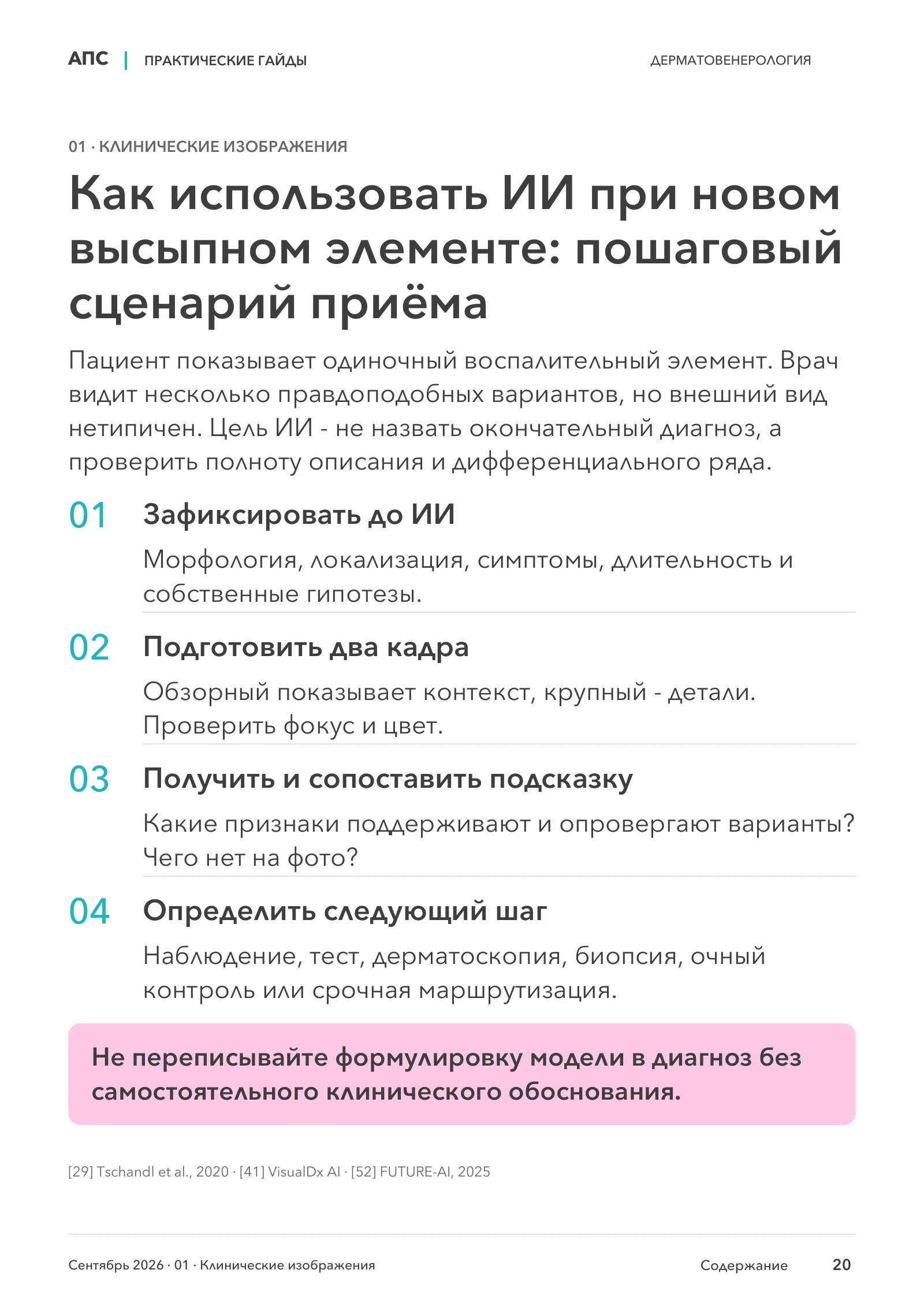 Как использовать ИИ при новом высыпном элементе: пошаговый сценарий приёма — страница 20