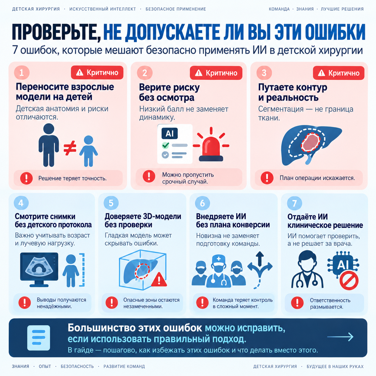 Ошибки и проверки по теме «ИИ в детской хирургии»