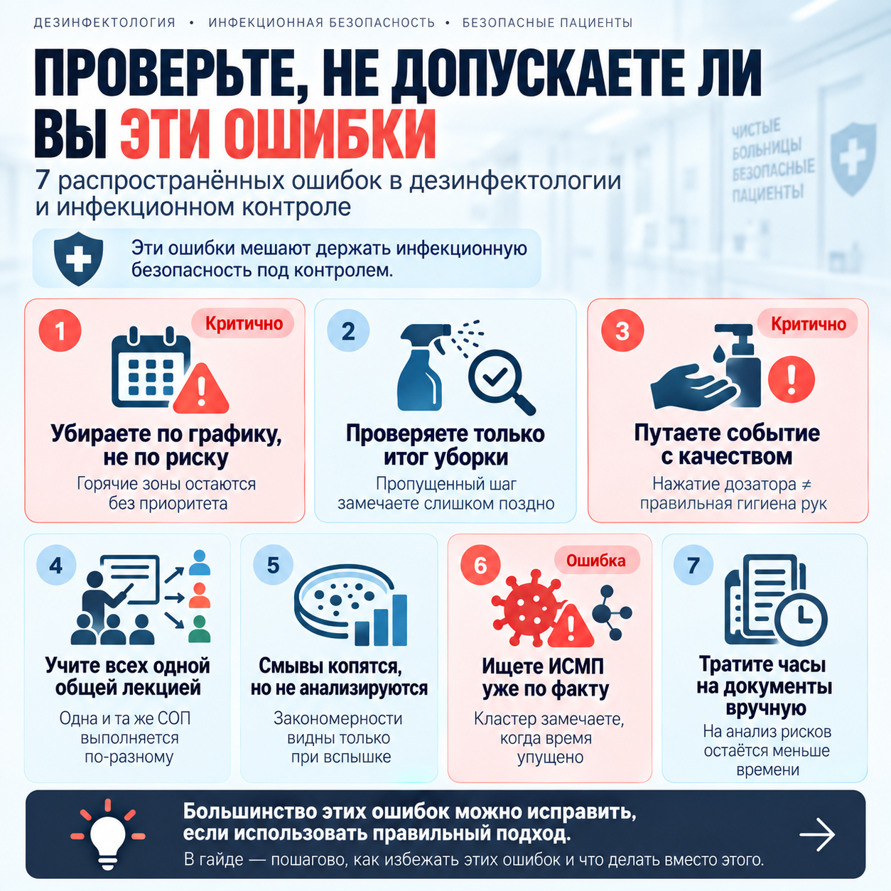 Ошибки и проверки по теме «ИИ в дезинфектологии»
