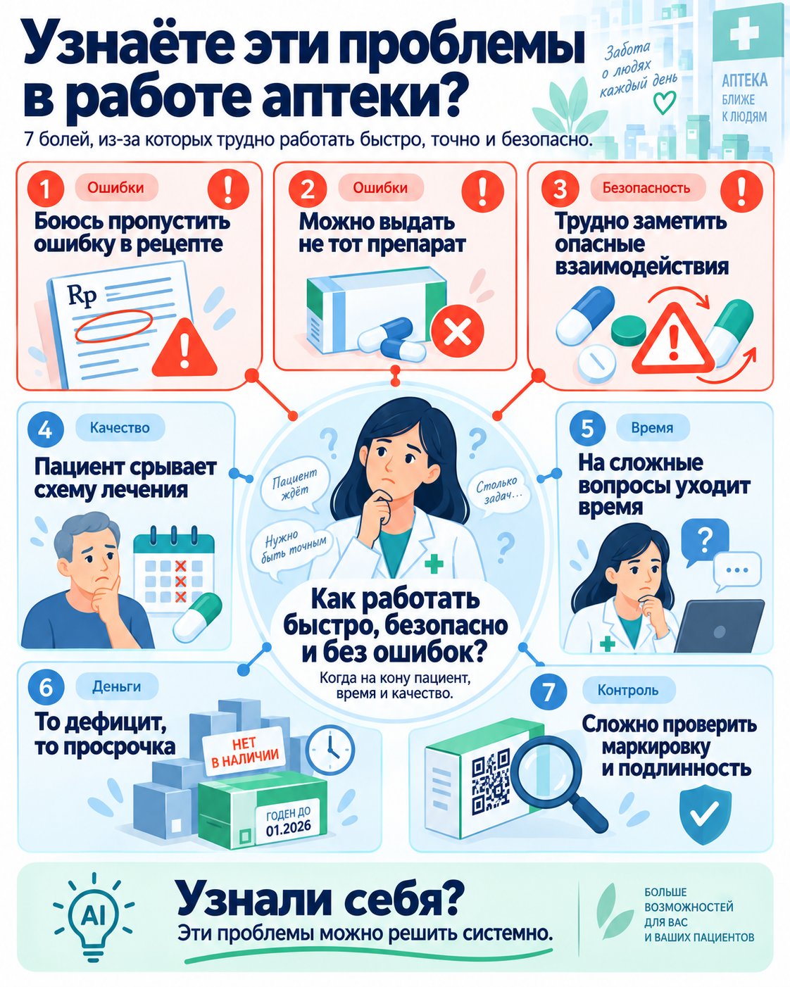 Карта рабочих задач по теме «ИИ в фармации»