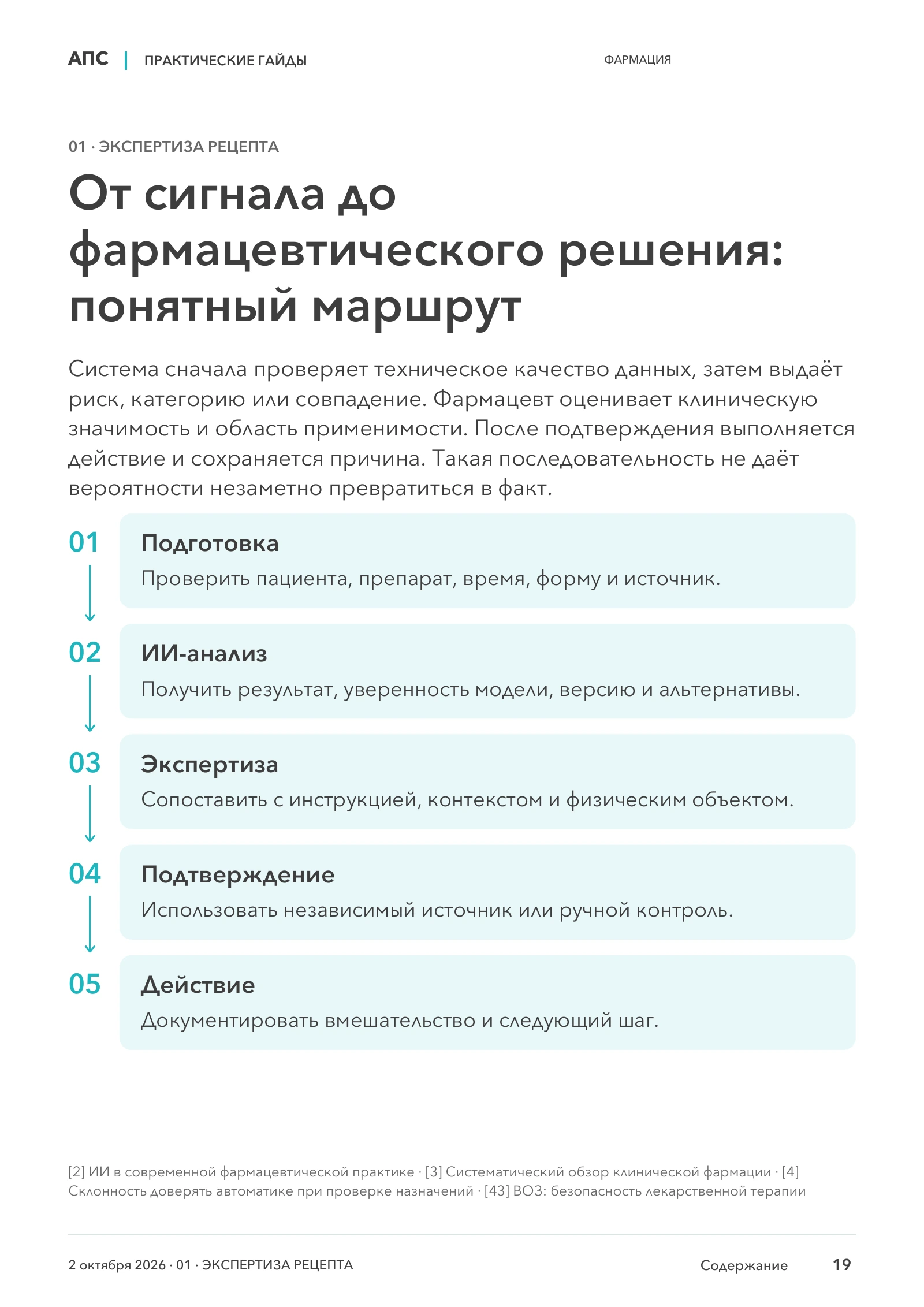 От сигнала до фармацевтического решения: понятный маршрут — страница 19