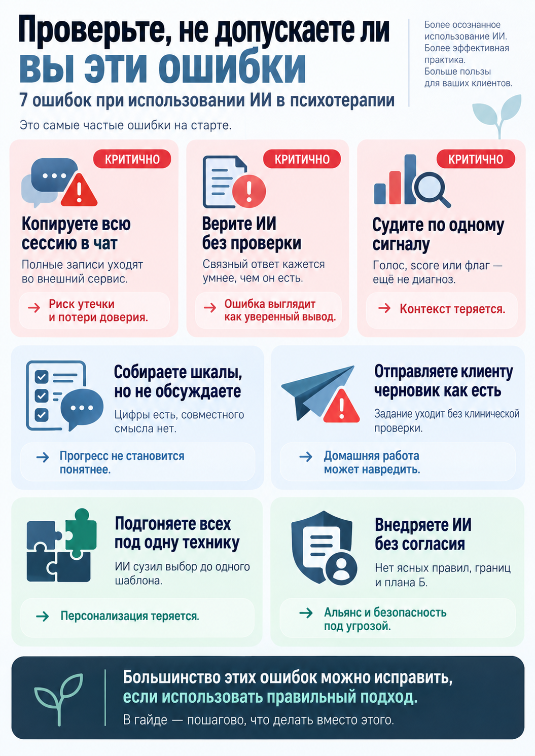 Ошибки и проверки по теме «ИИ в интегративной психотерапии»