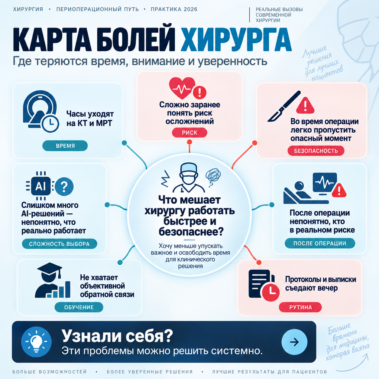 Карта рабочих задач по теме «ИИ в хирургии»