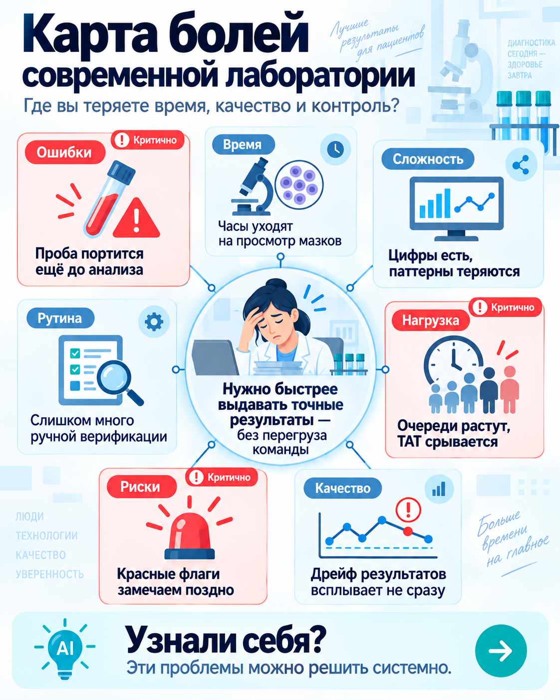 Карта рабочих задач по теме «ИИ в лабораторной диагностике»