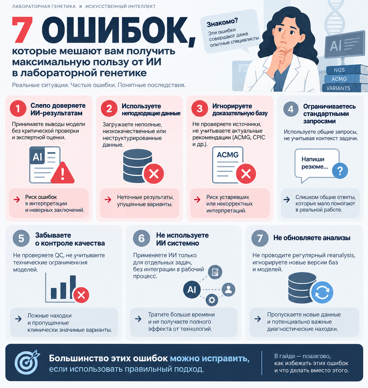 Ошибки и проверки по теме «ИИ в лабораторной генетике»