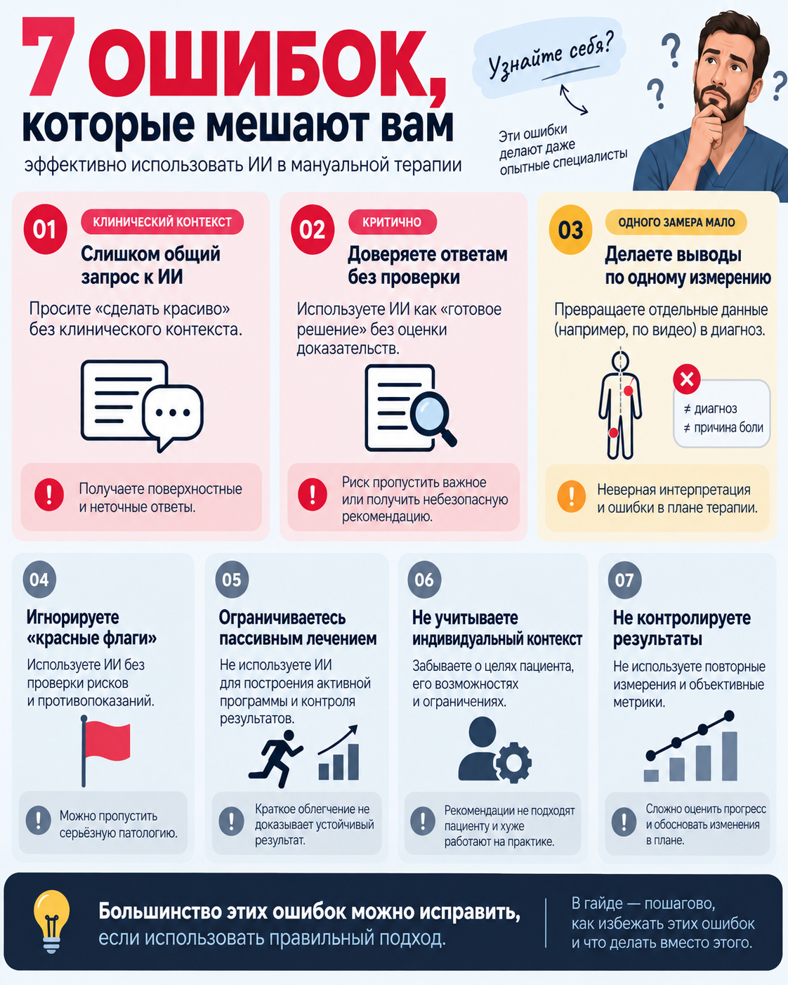 Ошибки и проверки по теме «ИИ в мануальной терапии»