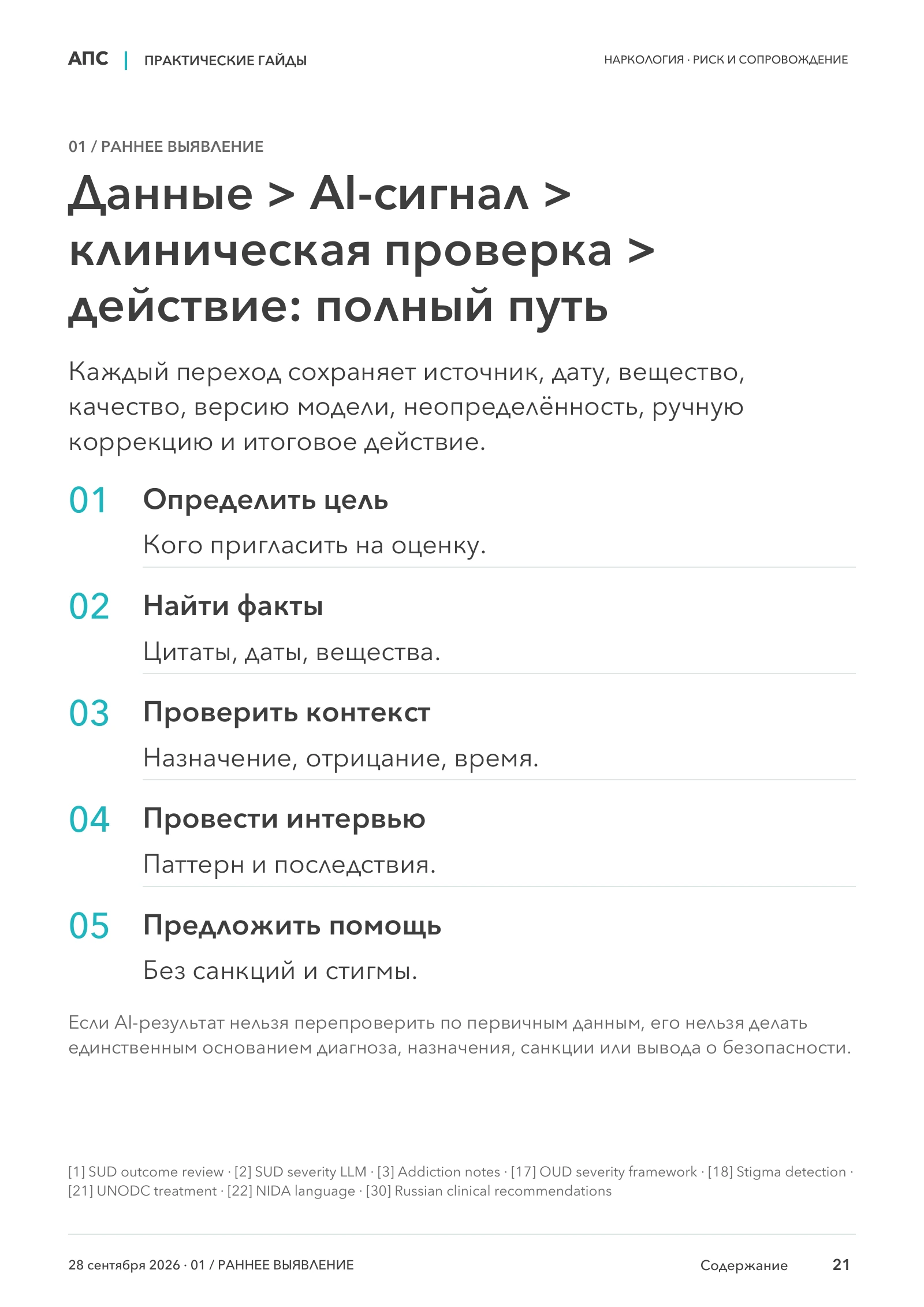 Данные > AI-сигнал > клиническая проверка > действие: полный путь — страница 21