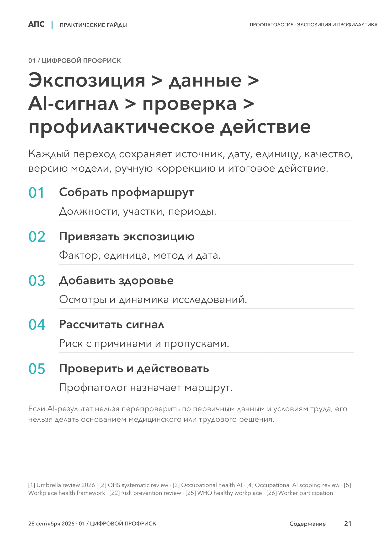 Экспозиция > данные > AI-сигнал > проверка > профилактическое действие — страница 21