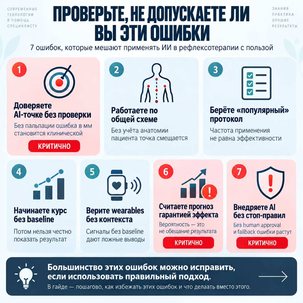 Ошибки и проверки по теме «ИИ в рефлексотерапии»