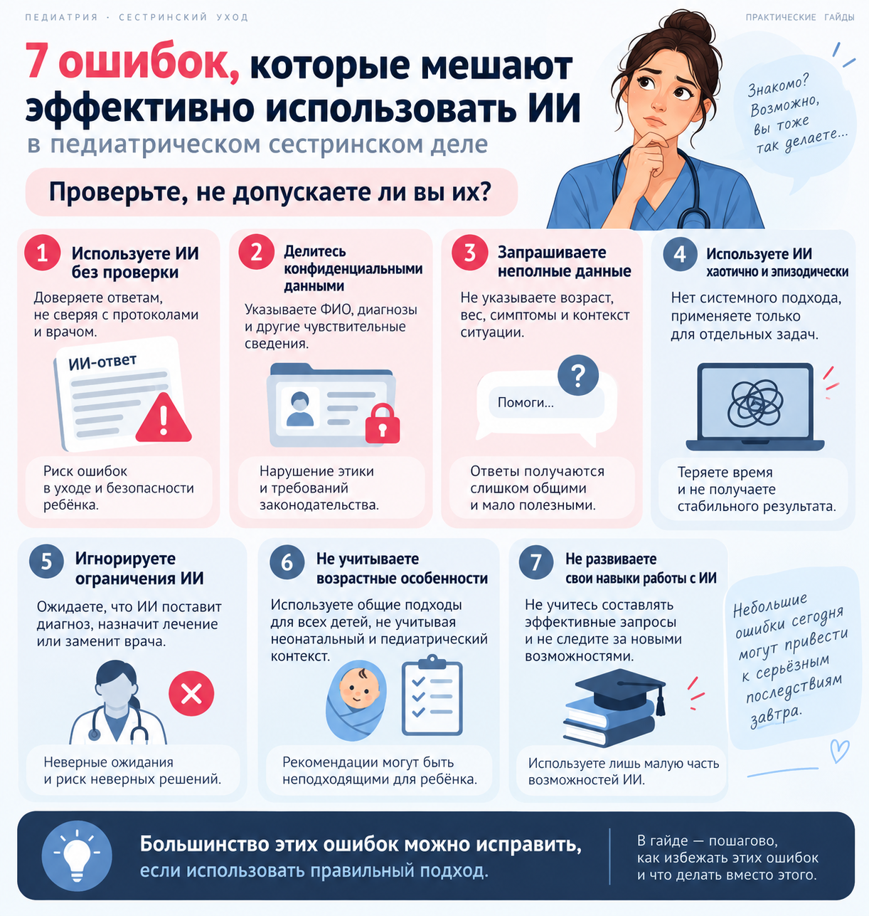 Ошибки и проверки по теме «ИИ в сестринском деле в педиатрии»