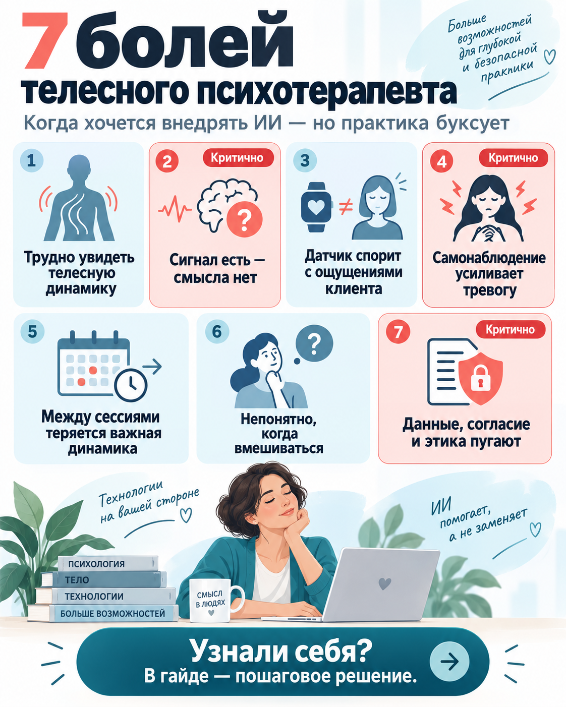 Обзор рабочих ситуаций по теме «ИИ в телесной психотерапии»