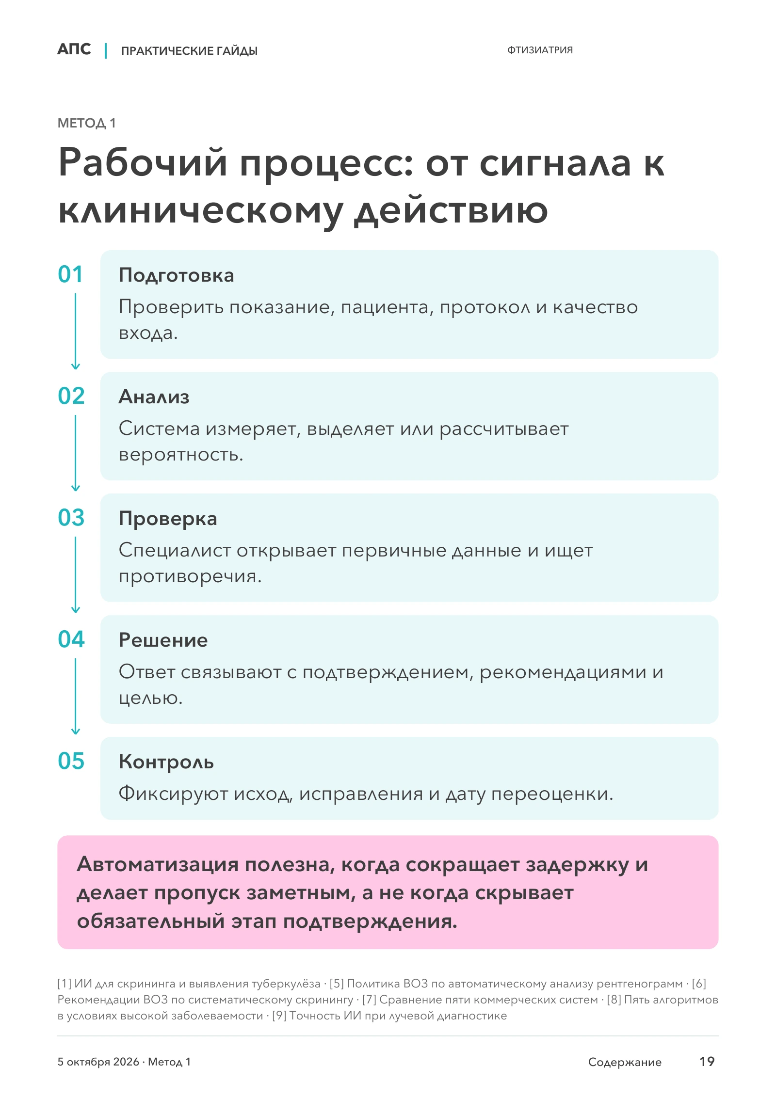 Рабочий процесс: от сигнала к клиническому действию — страница 19